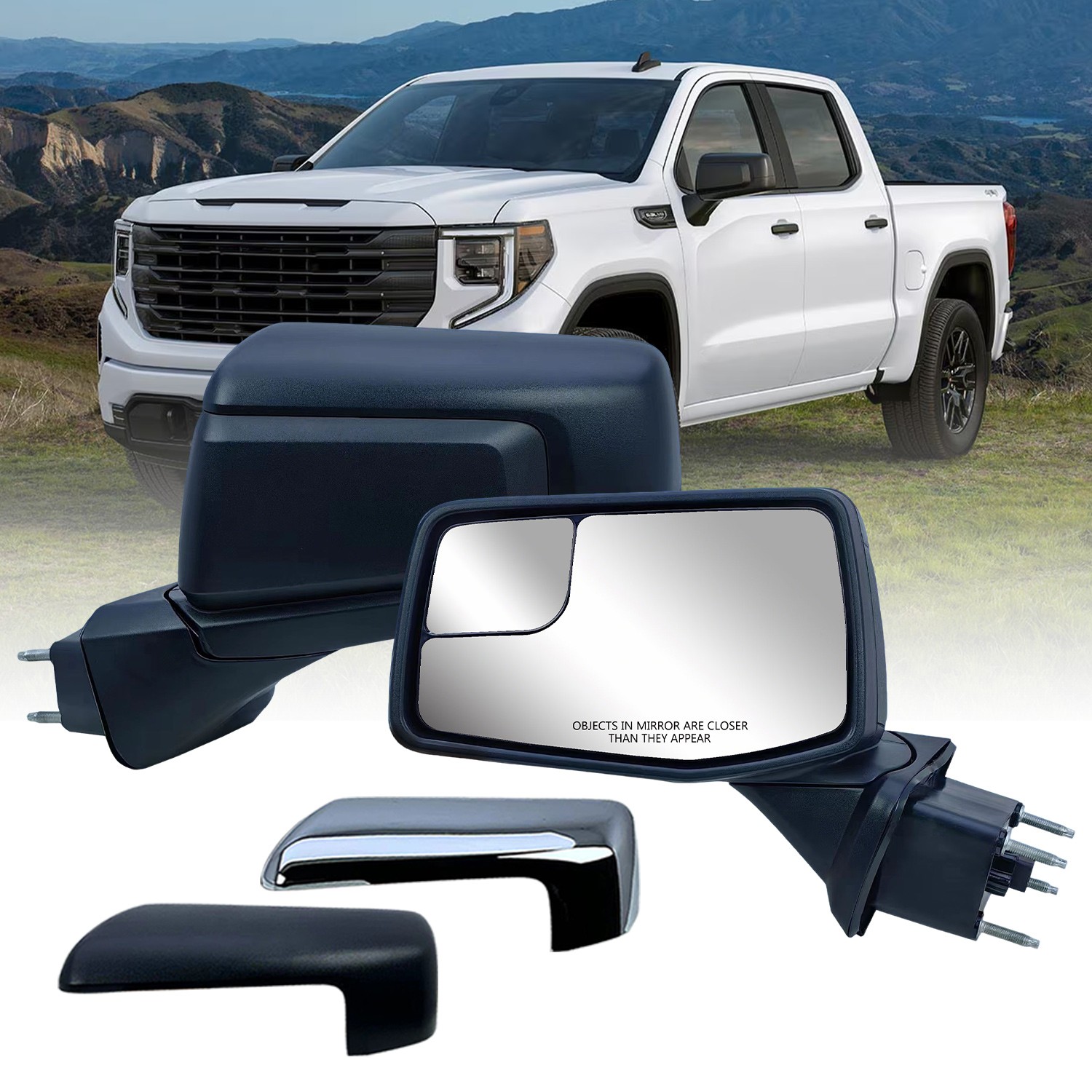 Driver Left Side Door Mirror Power And Heat For 19-25 Chevrolet Silverado 1500