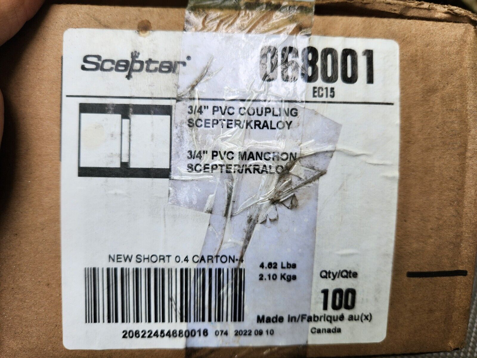 (100 Pack) Scepter 3/4 Pvc Coupling 068001