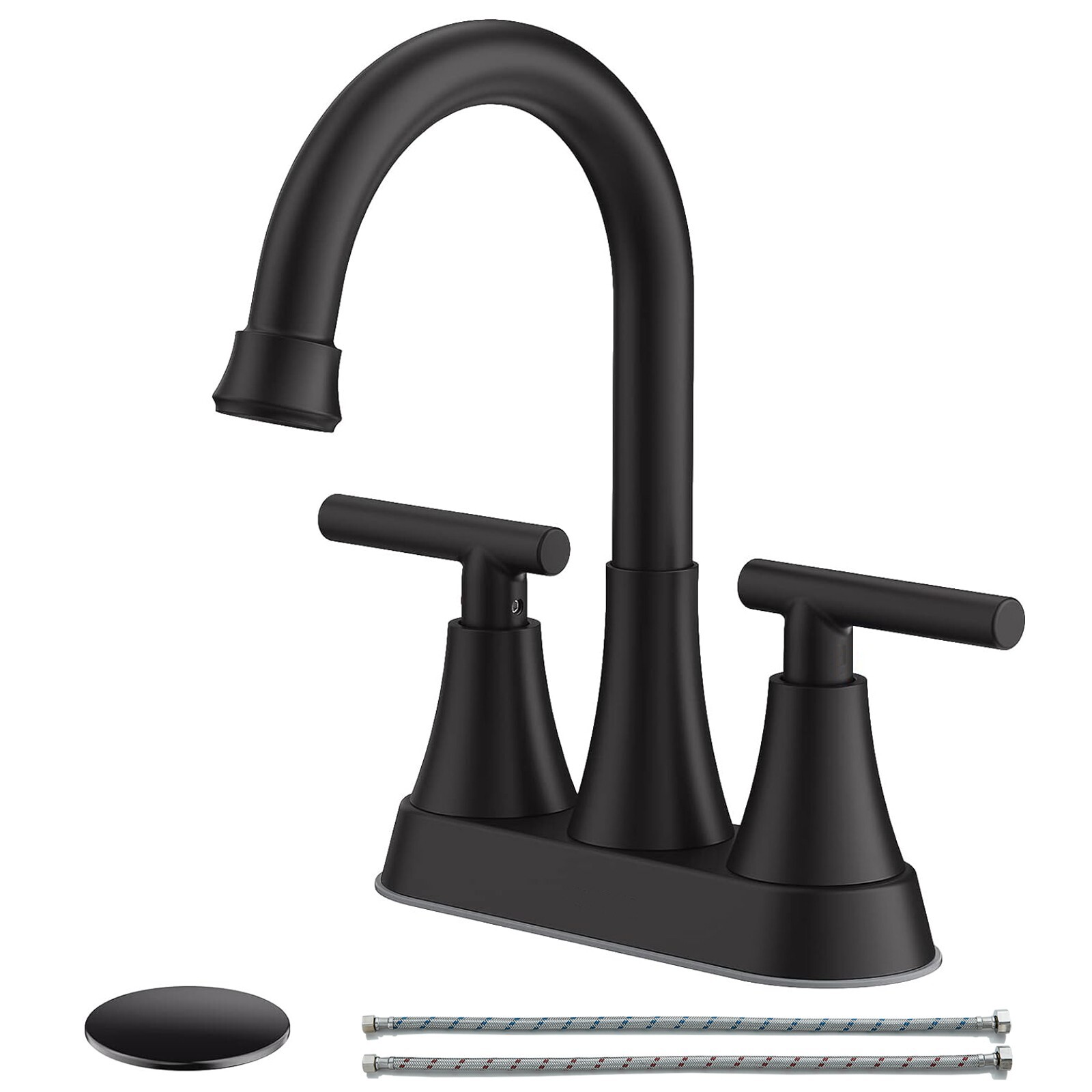 4in Centerset Bathroom Sink Faucet 3 Hole Lavatory Vanity Mixer Faucet Tap Black