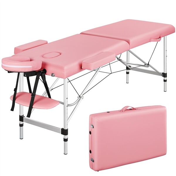 Aluminum Massage Bed Facial Salon Spa Bed 2 Fold Portable Eyelash Extension Bed