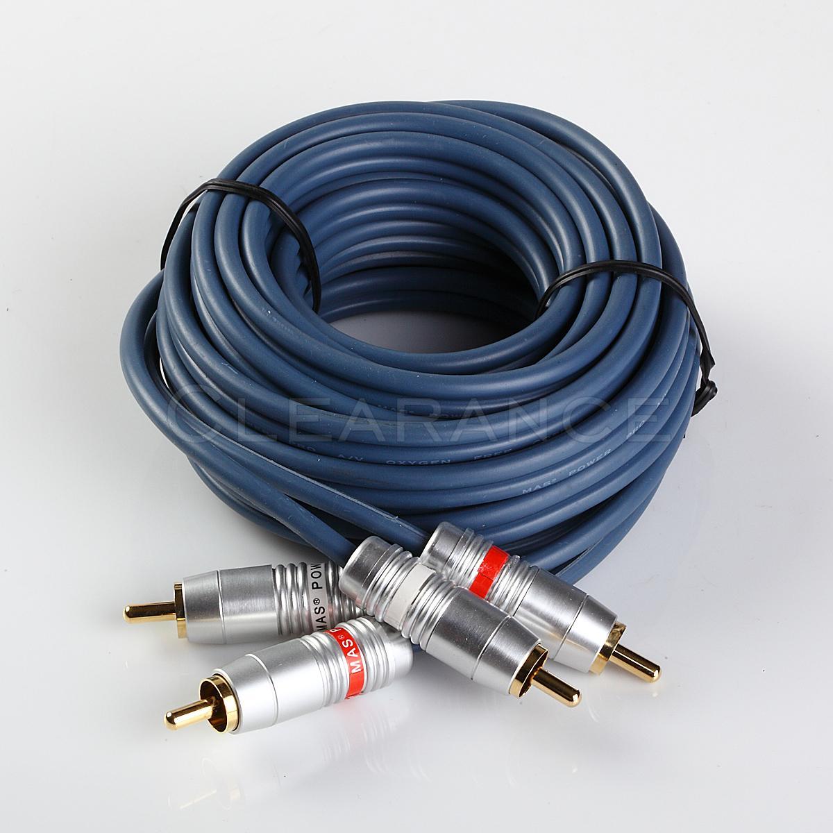 14FT METAL BODY GOLD PLATED Dual RCA Male to Male Audio Cable No Noise Free Ship