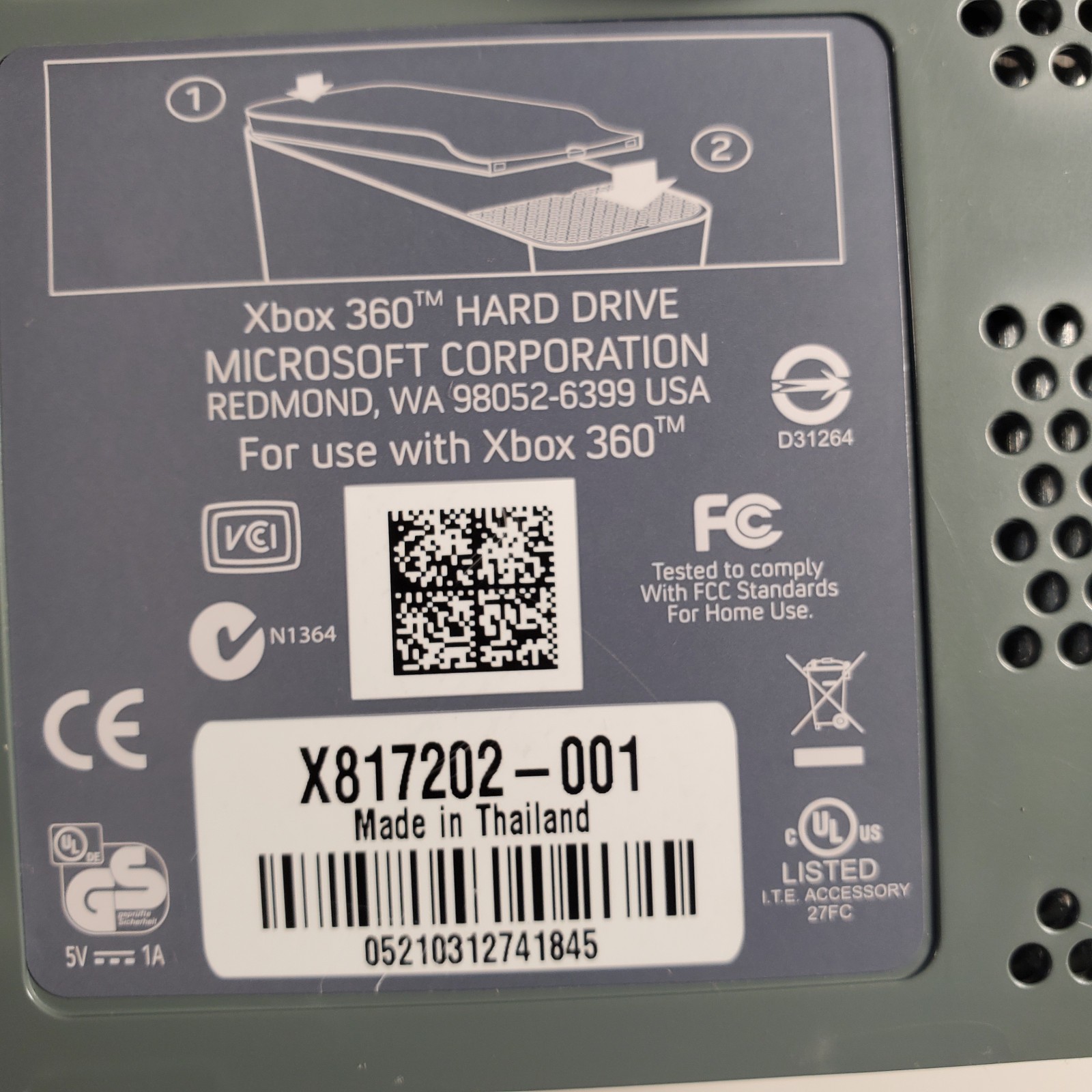 Microsoft Xbox 360 Official OEM External Hard Drive HDD -60 GB