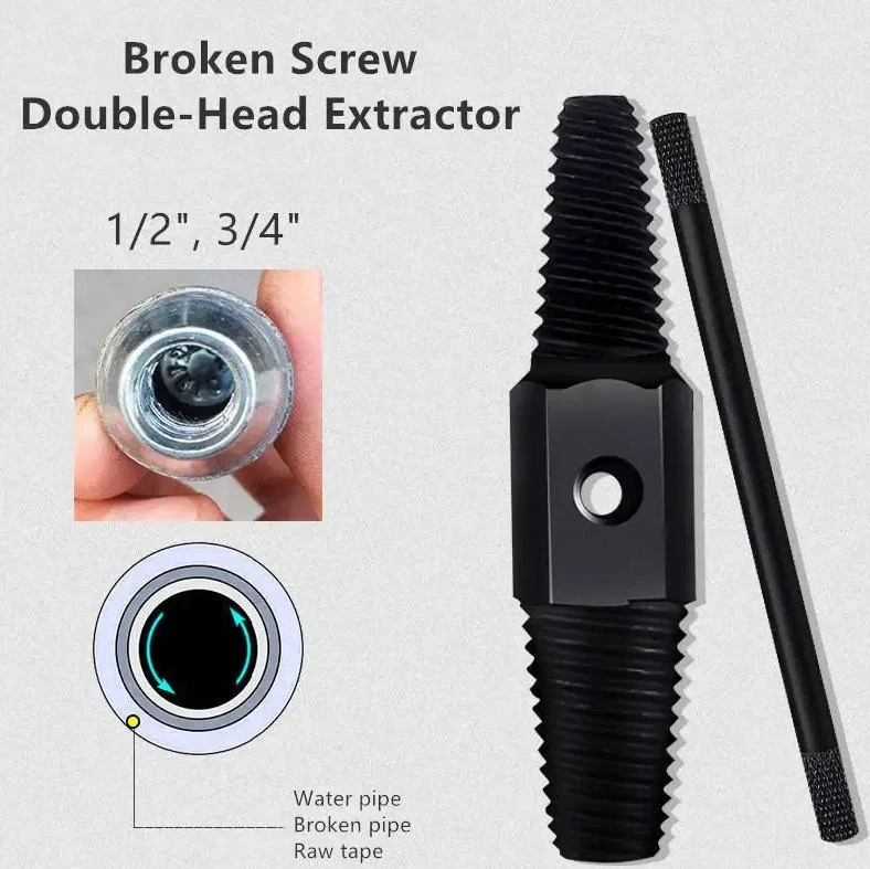 1pc Double Head Wrench Screw & Pipe Extractor Tool Broken Bolt Remover Set - NEW