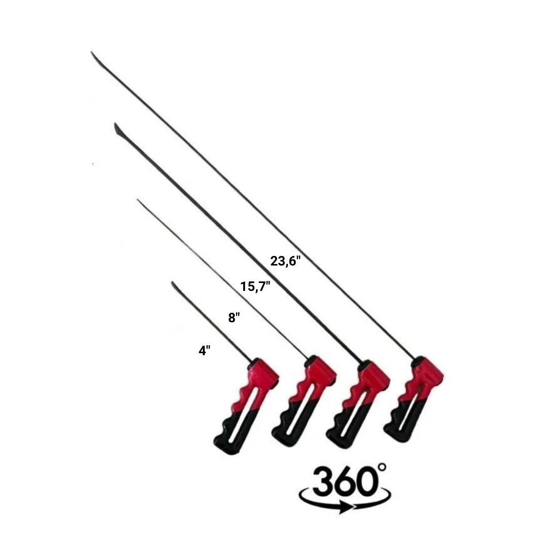 Paintless Dent Repair Tools 4 Piece Adjustable Handle Whaletail Sticks