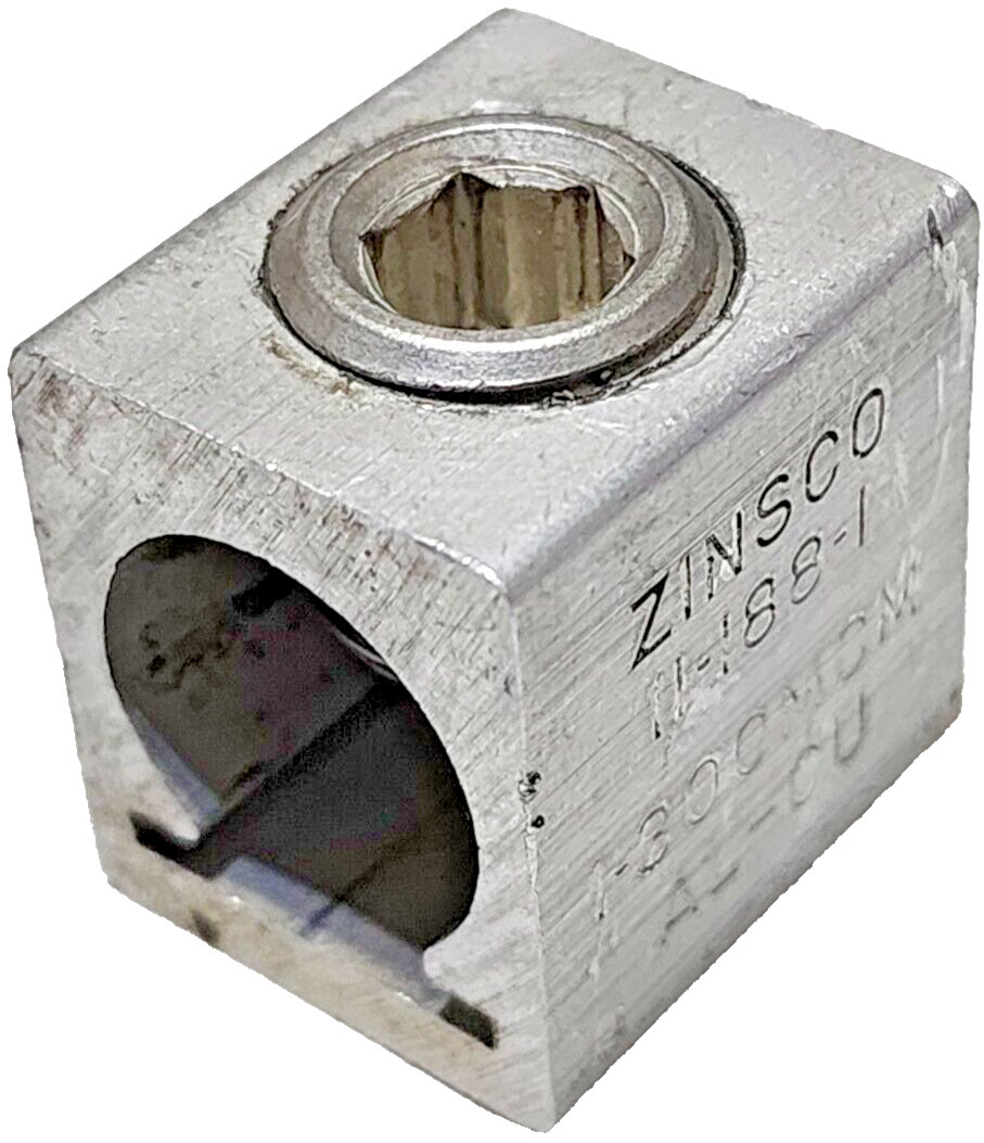 Zinsco II-I88-I Mechanical Lug, Aluminum Alloy I-300MCM, AL-CU - 1''x3/4''x1''