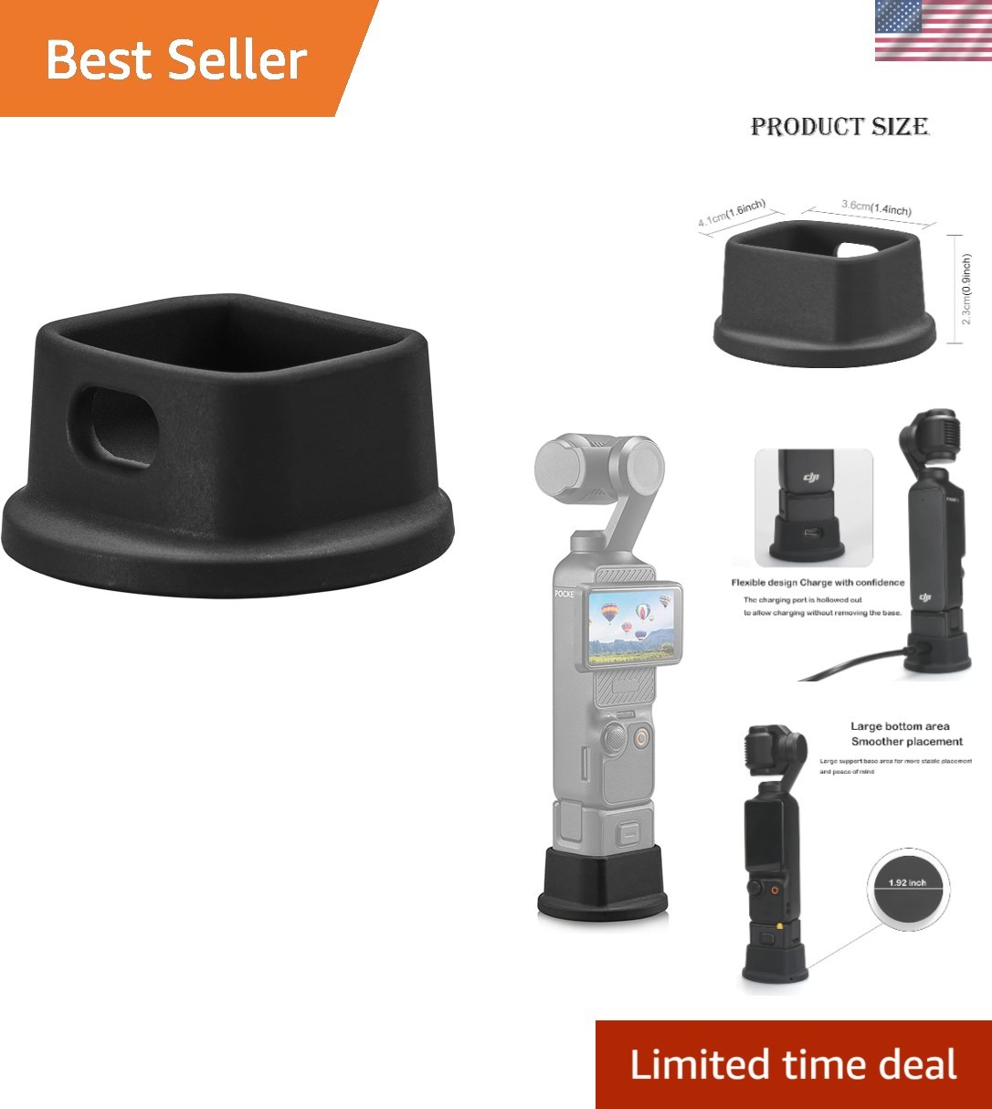 DJI Osmo Pocket 3 Silicone Non-Slip Desk Mount - Lightweight & Compact