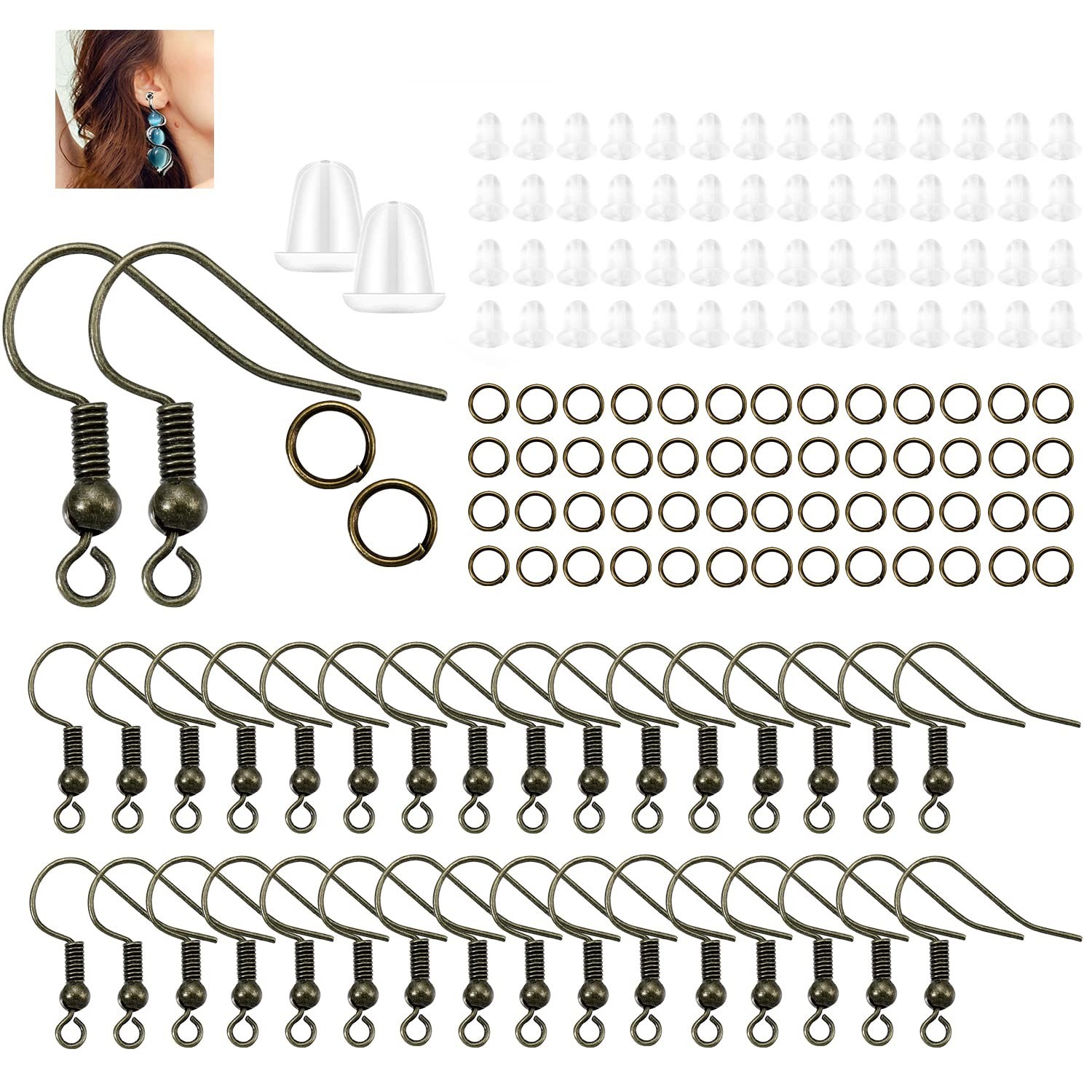 600Pcs/Pack Hypoallergenic Earring Hooks Kit - Earring Making Supplies Access...