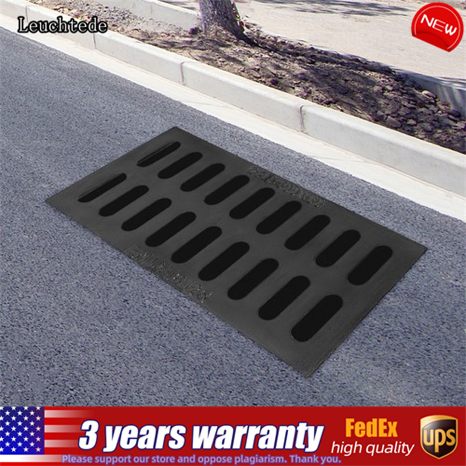 Ductile Cast Iron Drain Grate Outdoor Channel Drainage Cover Outdoor Sewer Cover