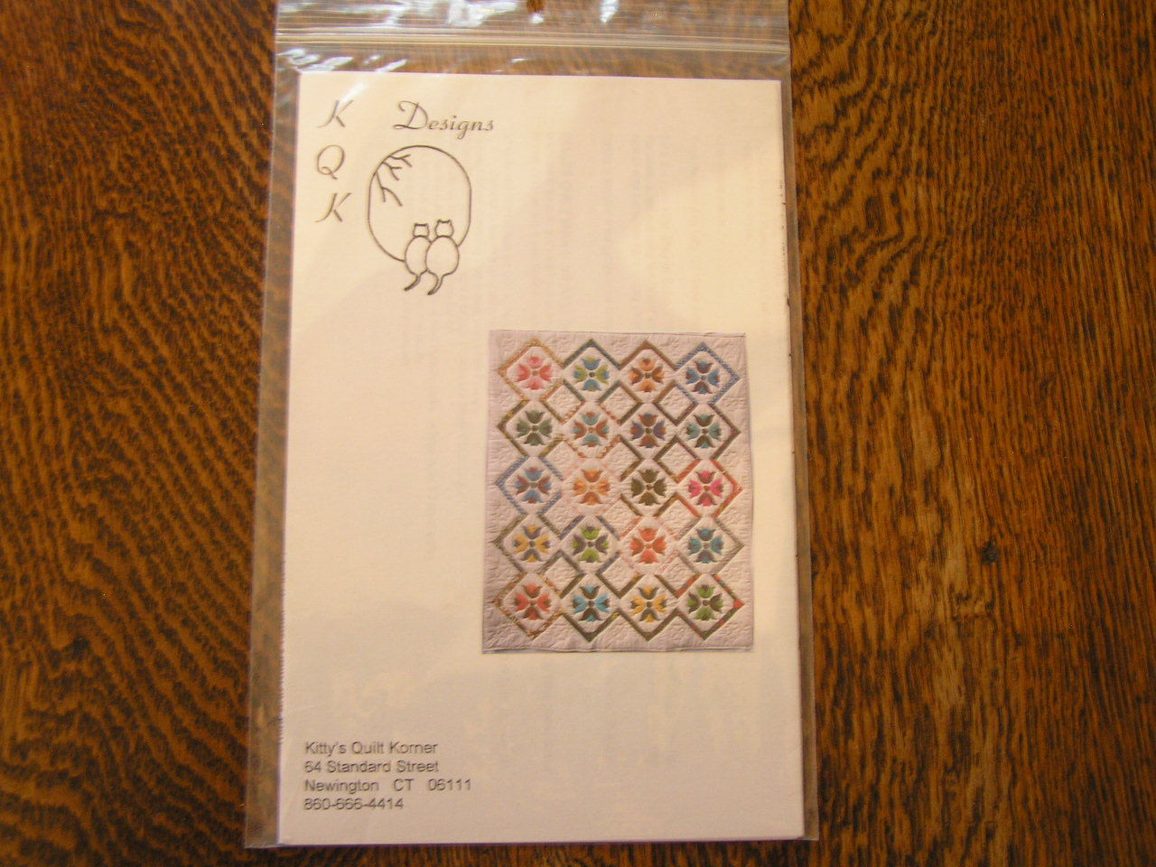 KQK Designs Charming SCRAP BAG QUILT Applique Quilt Pattern 56" x 47"~~NIP!