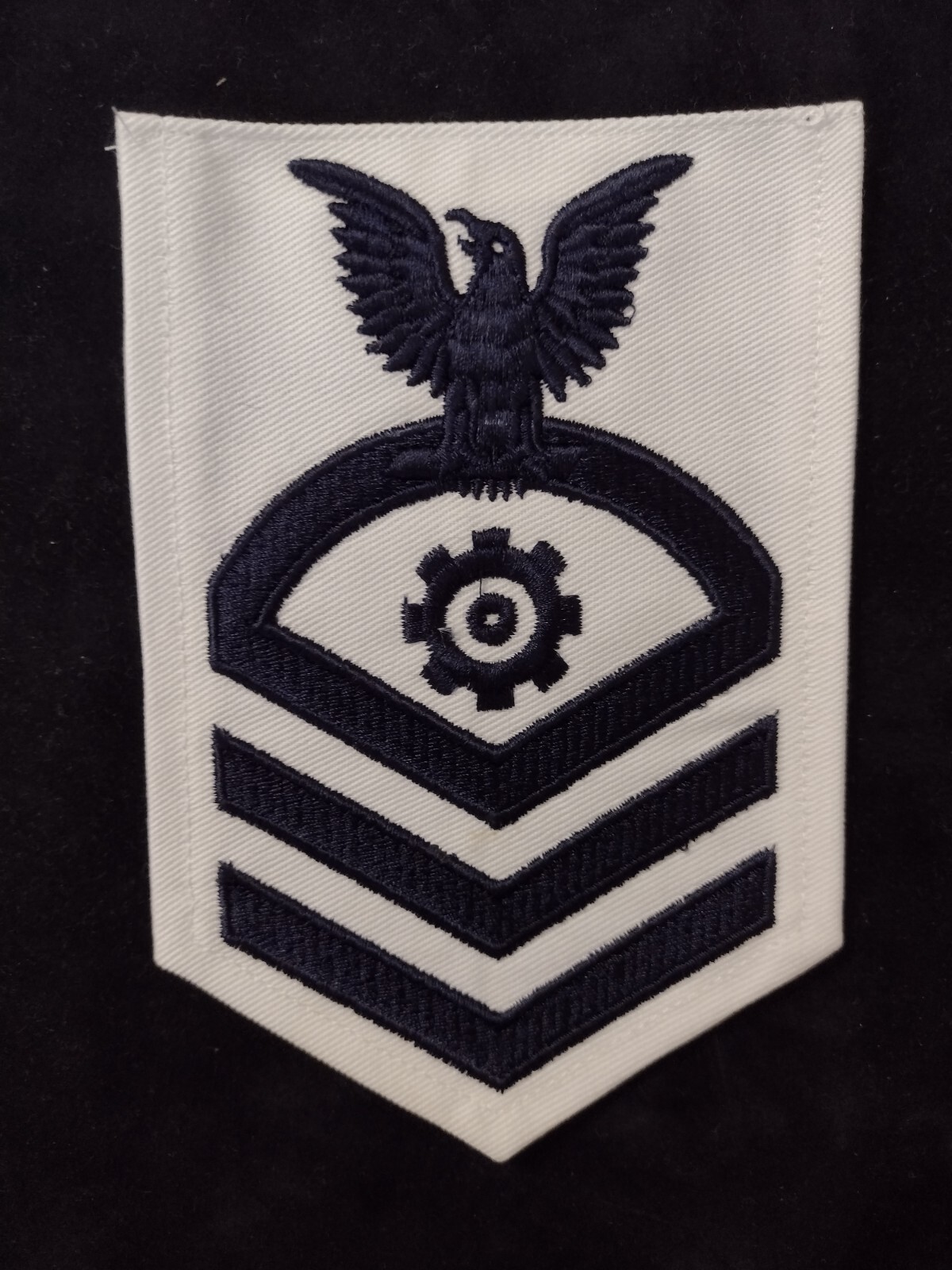 ENC ENGINEMAN RATING BADGE CPO E7 BLACK ON WHITE