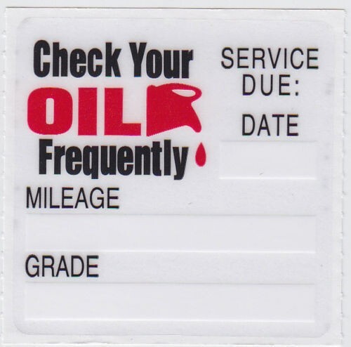 60 Oil Change Reminder Stickers Clear Decals Fast Free Shipping