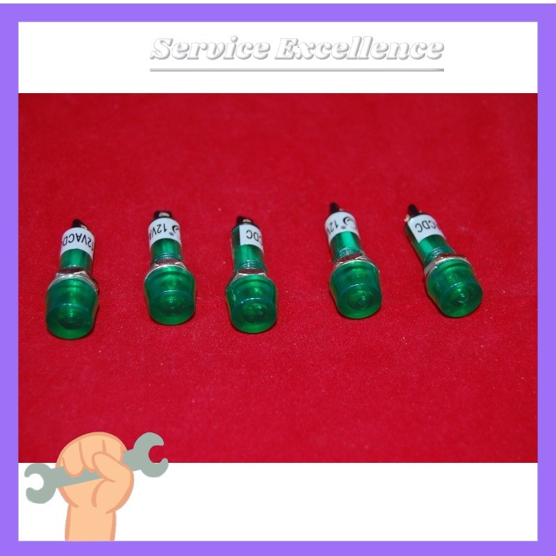 5X 220VAC 10mm Green Panel Mounting plug in Neon Pilot Light ADP10 Fast Shipping