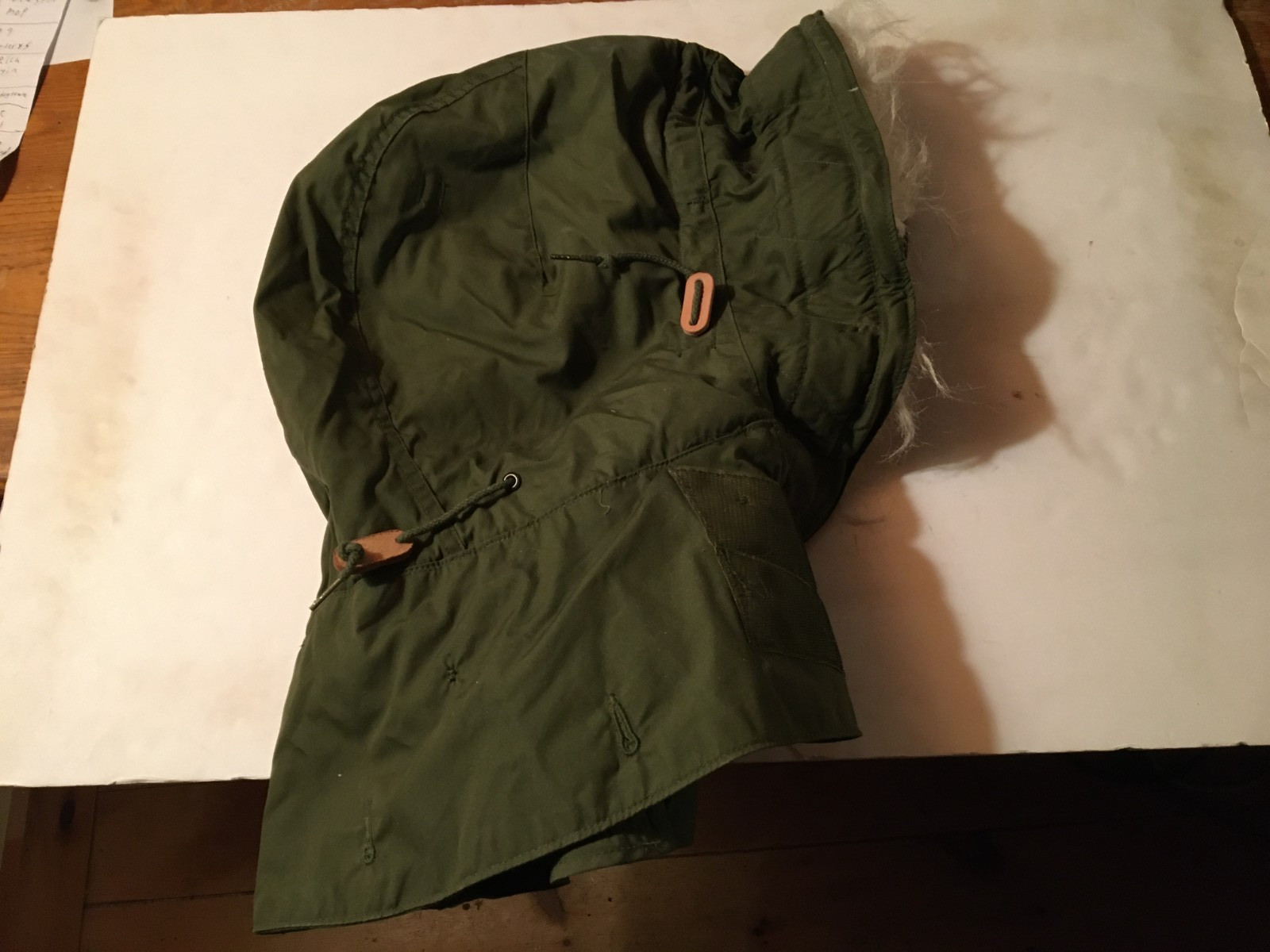Vintage Military Hood Extreme Cold Weather With Synthetic Fur Ruff OG-107