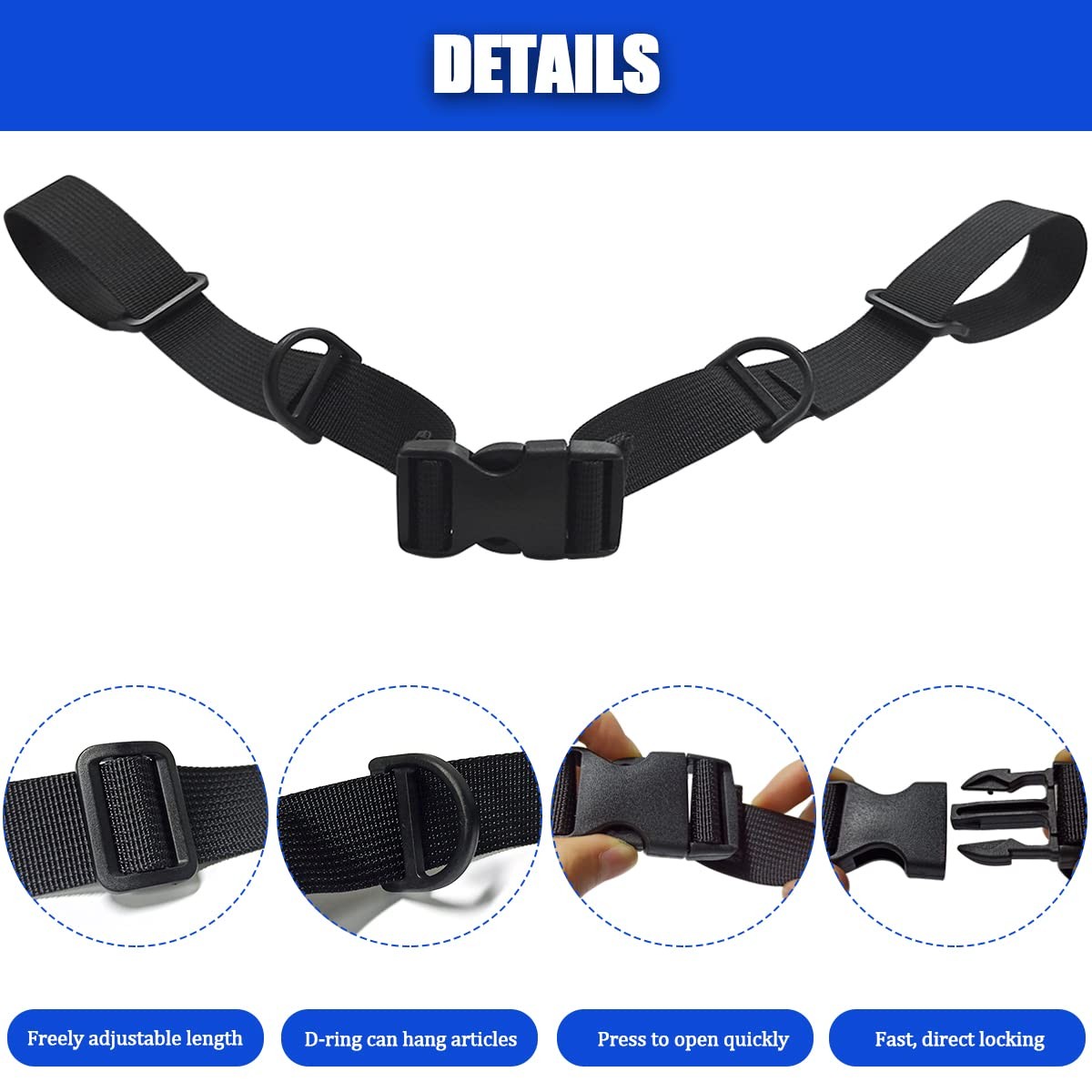 2 Pieces Backpack Chest Strap Adjustable Chest Harness Backpack Accessory Strap
