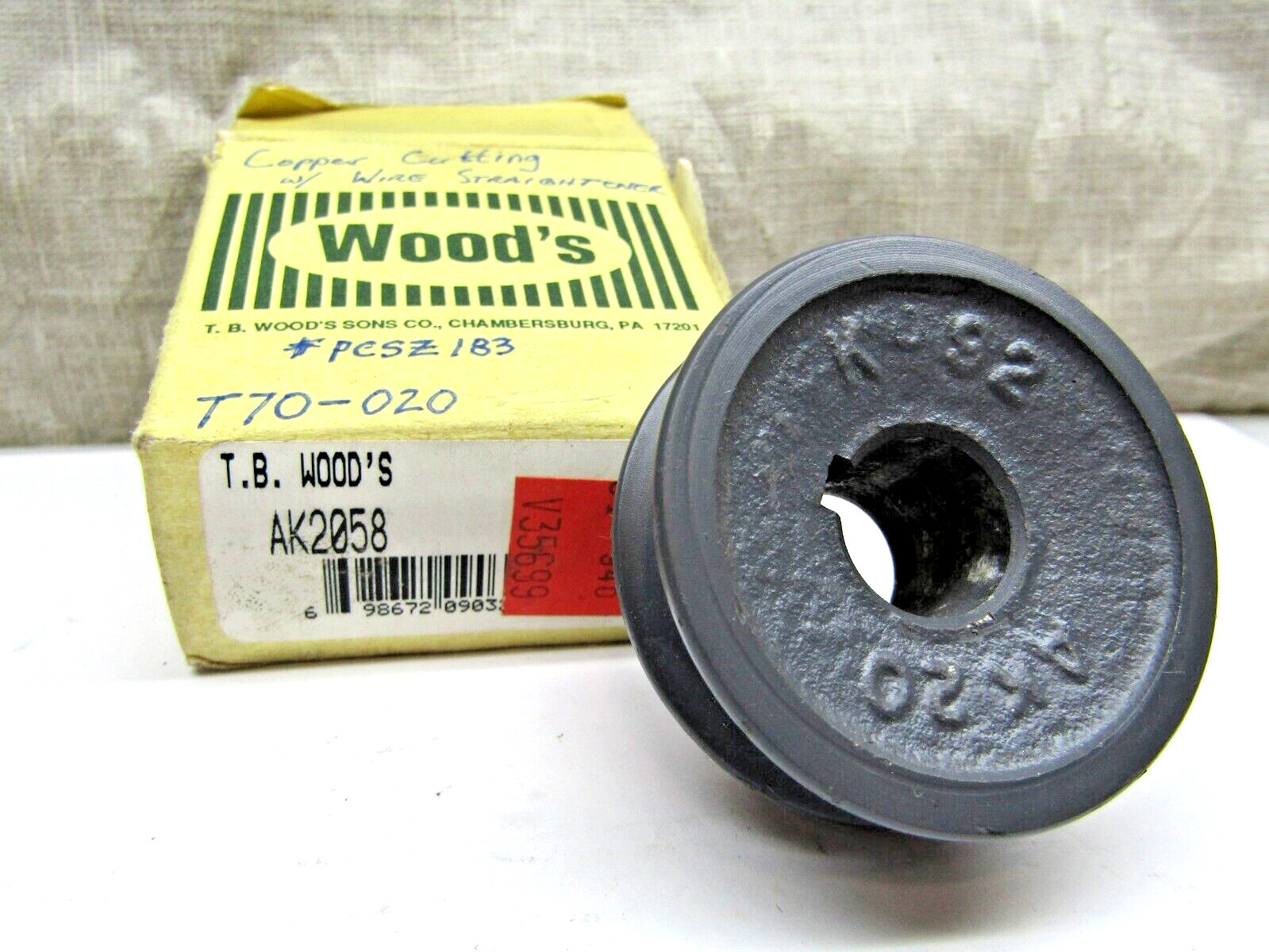TB Woods AK2058 AK20X5/8 Pulley Sheave 2.05" OD 5/8" Keyed Bore