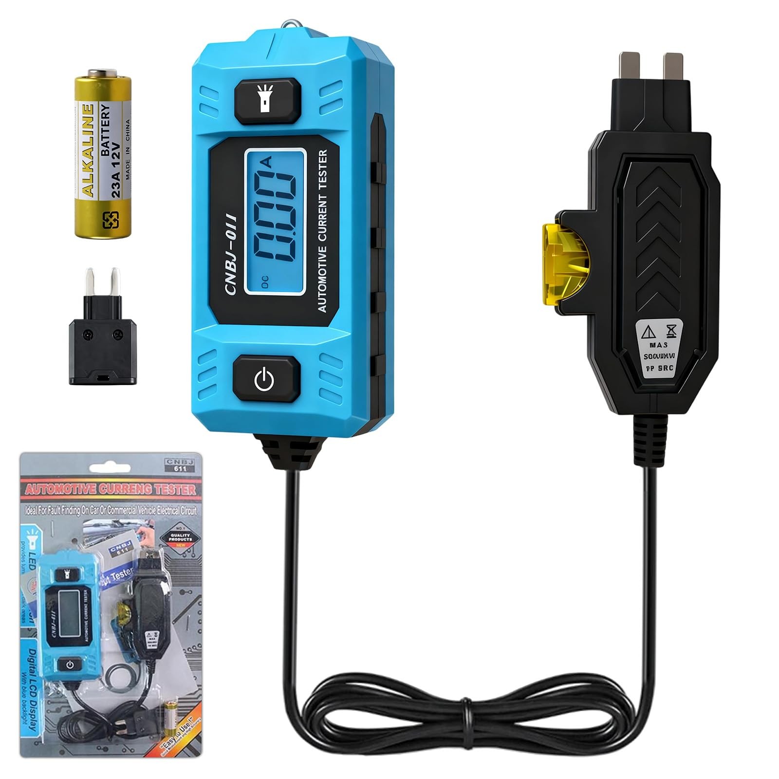 Automotive Circuit Fault Probe Tester, Portable High-Precision 20A 48V Blue