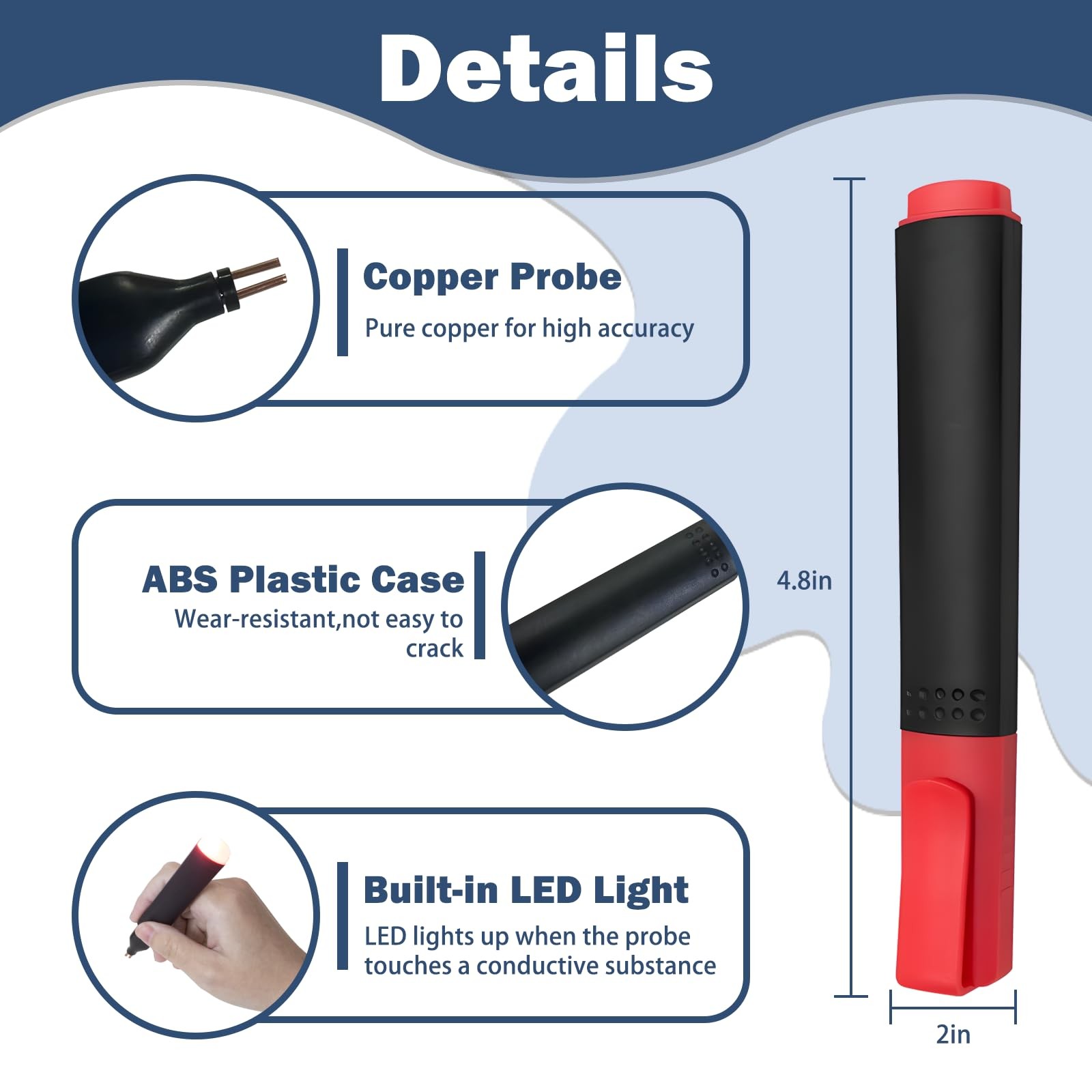 Conductivity Test Pen, Continuity Tester for Grounding Mats, Sheets, Pads, Bl...