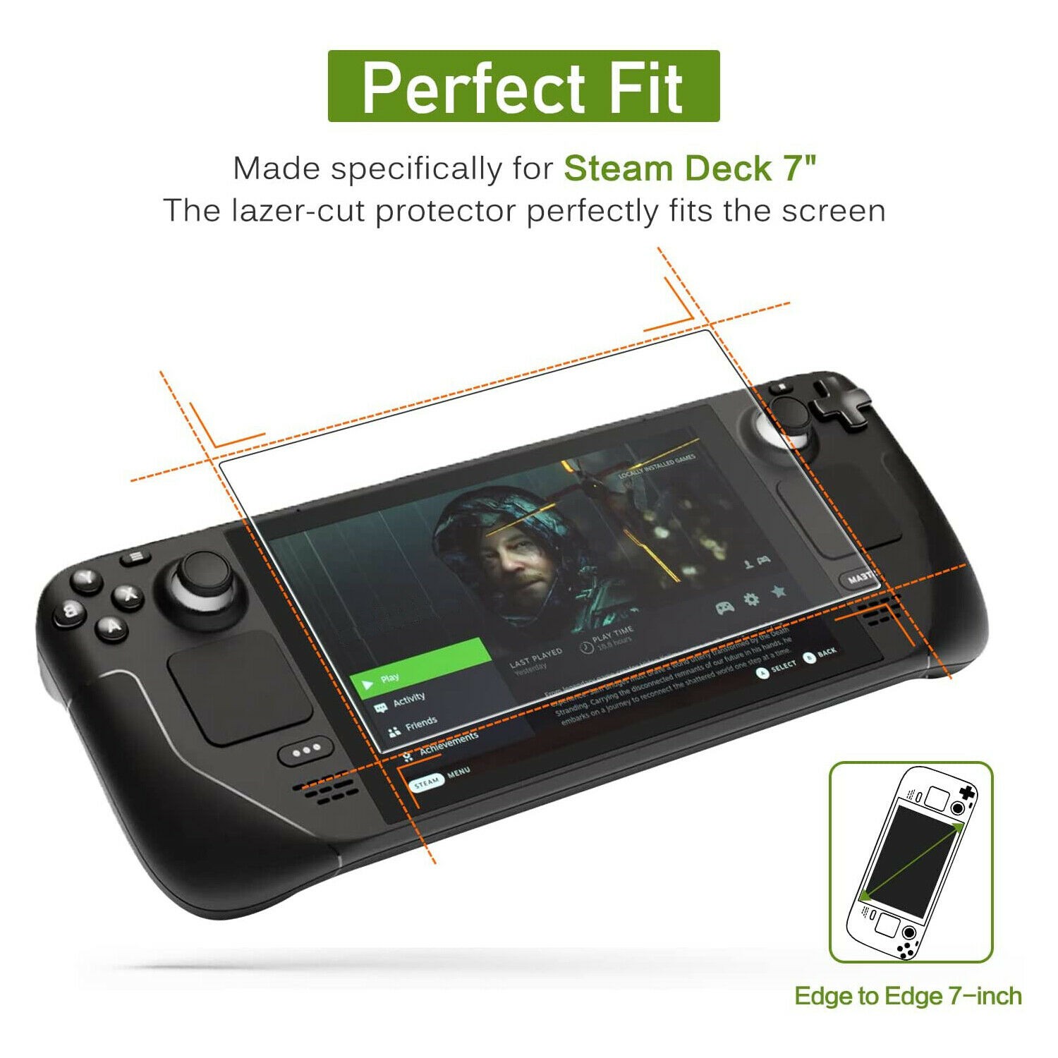 2Pack 0.33mm Thickness 9H Tempered Glass Screen Protector for Steam Deck Console