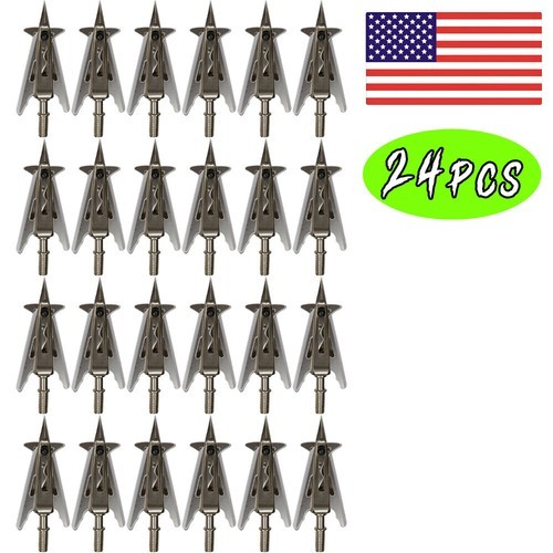 24Pcs NAP Killzone Trophy Tips Broadheads 100Grain Sharpen Blade 2" Cut Archery