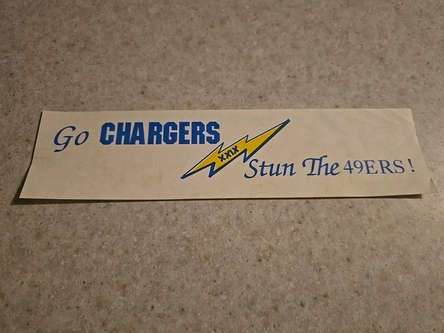 San Diego Chargers 1995 Superbowl XXIX Vintage Bumper Sticker
