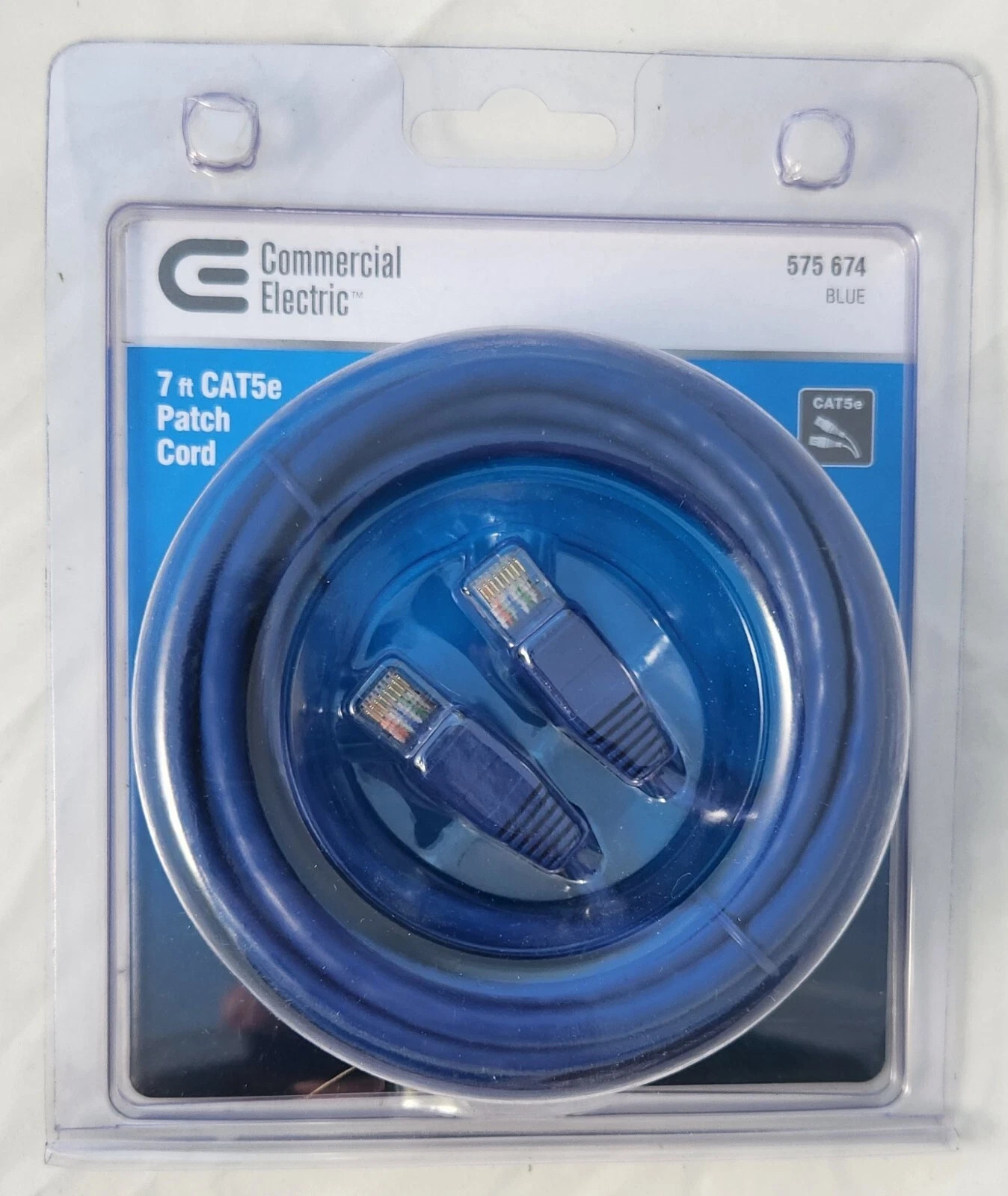 Commercial Electric 7 Ft Cat5e  Ethernet Cable Blue! Brand New!