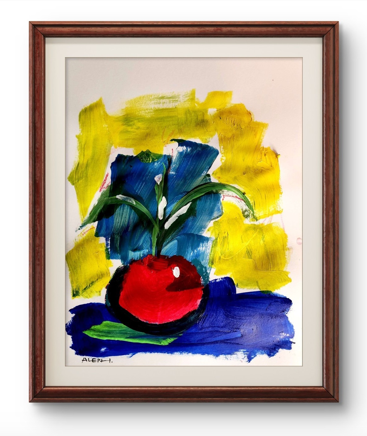 Aleph Original Art 14x11 Abstract Expressionist Original Painting Gallery Paper