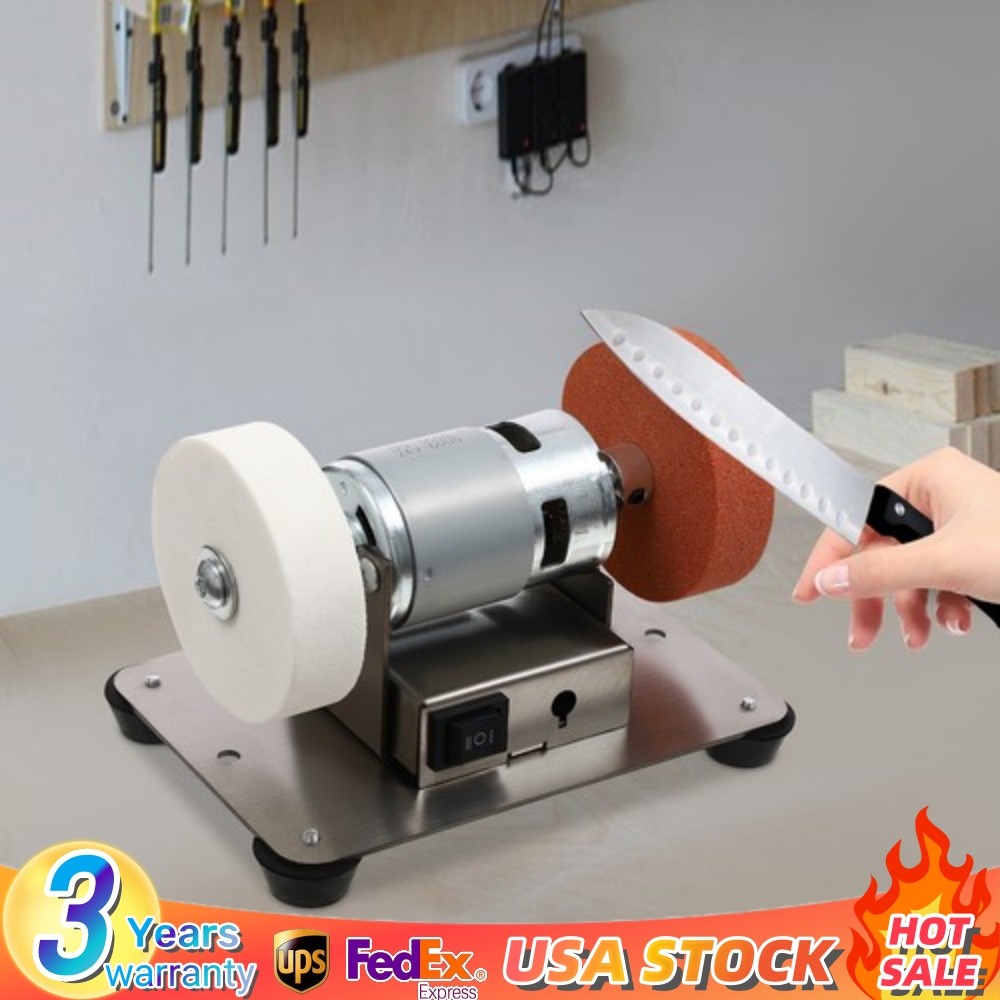 Electric Benchtop Grind Sander Adjustable Variable Speed Table Grinding Machine