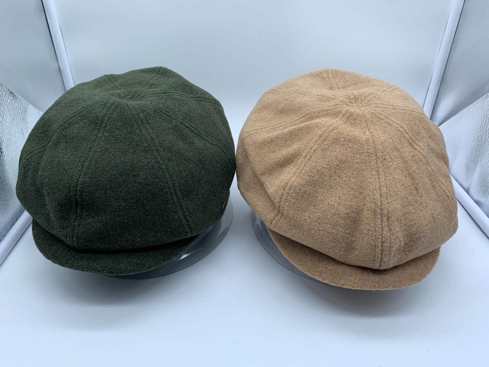 NEW MENS STETSON STW328 WOOL BLEND 8/4 NEWSBOY CAP CAMEL /OLIVE M/L/XL