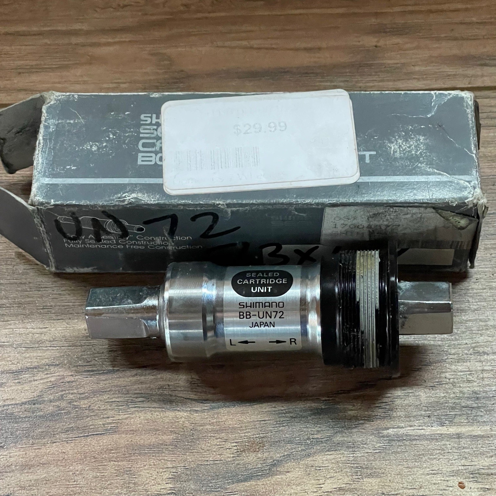 NOS Shimano BB-UN72 73 x 107 Square Taper Bottom Bracket English MISSING CUP