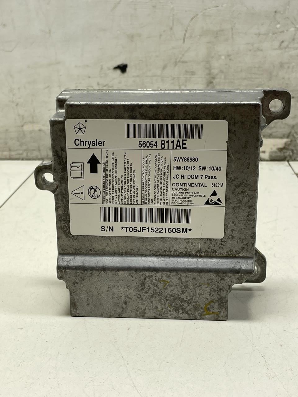 2012 DODGE JOURNEY BAG CONTROL MODULE OEM+