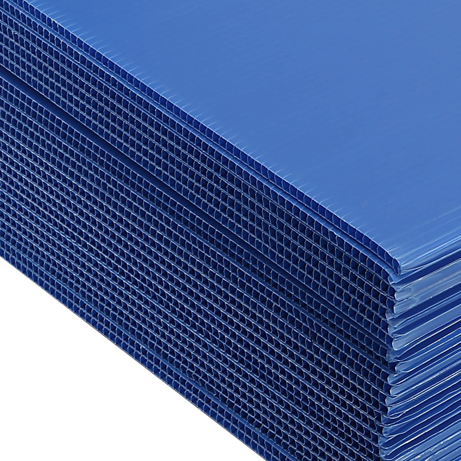 JOIKIT 24 Pack 13 x 17 Inch Blue Corrugated Plastic Sheets, 5/32 Inch 4mm Thi...