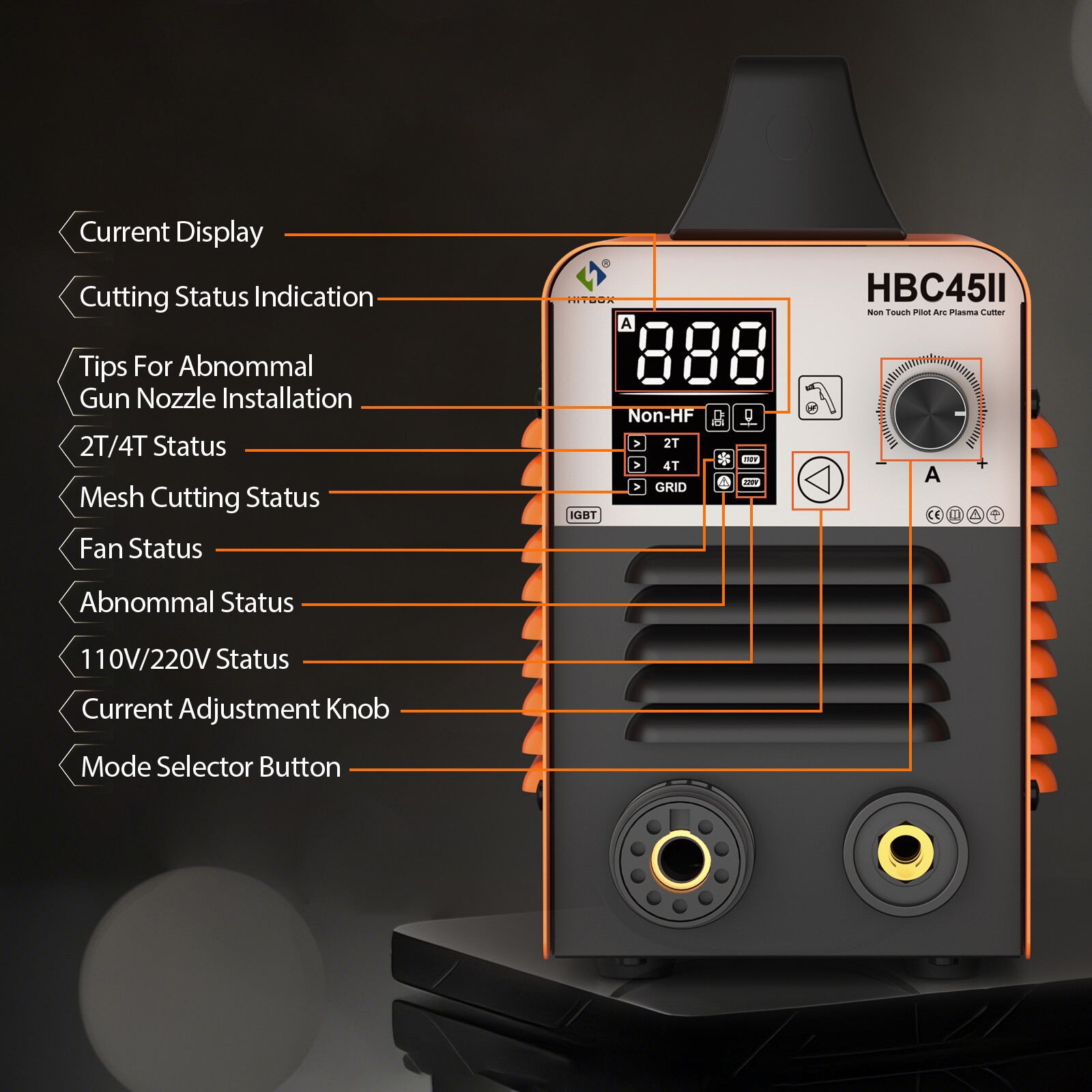 Pilot Arc HITBOX Plasma Cutter - 45A 110/220V Non-Touch (Non-HF) Home/DIY US