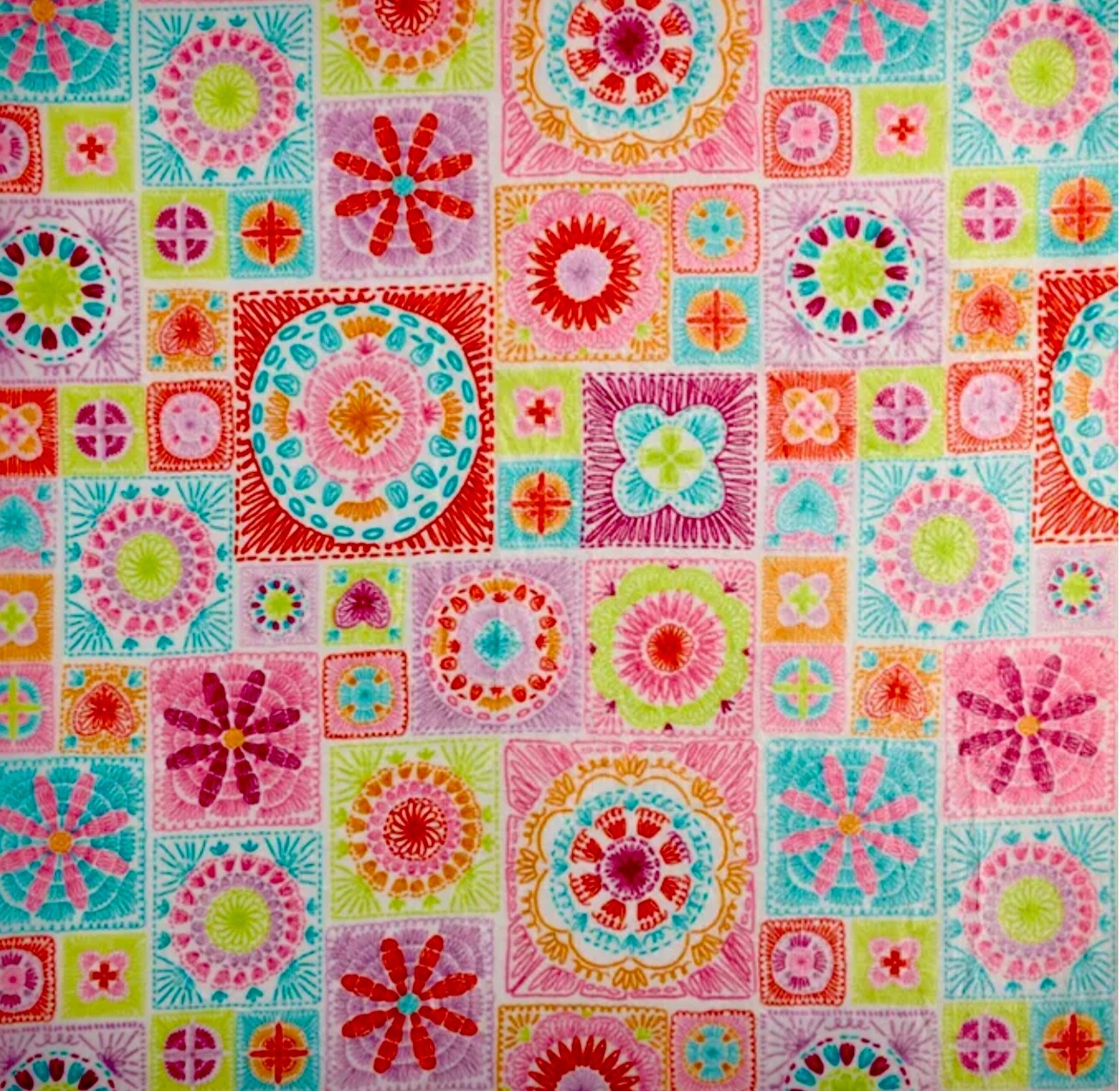 Retro Crochet print Pink Soft Plush Throw Blanket 5' x 6’ -The Big One -New