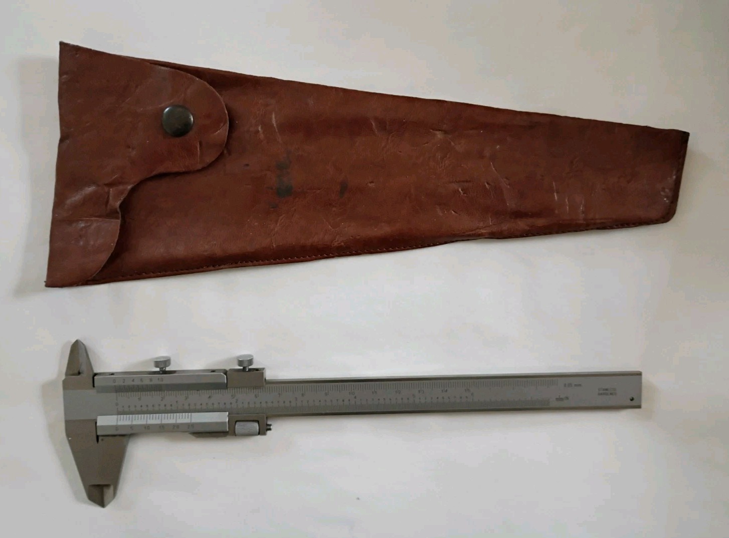 Vintage Vernier Caliper In Leather Case