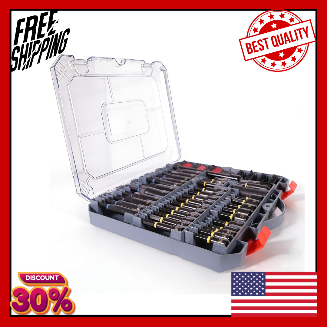80PSC Magnetic Nut Driver Set Metric & SAE with Socket Adapters, Wing Nut Driver