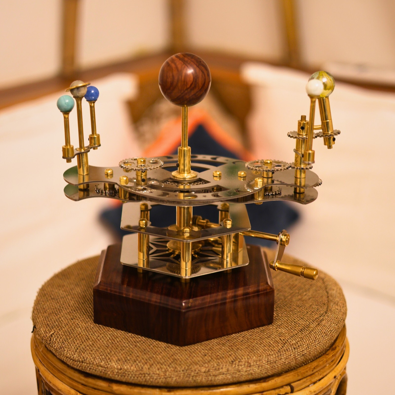 Orrery French Decor Master Piece for Book Shelves Brass and Steel Orrery