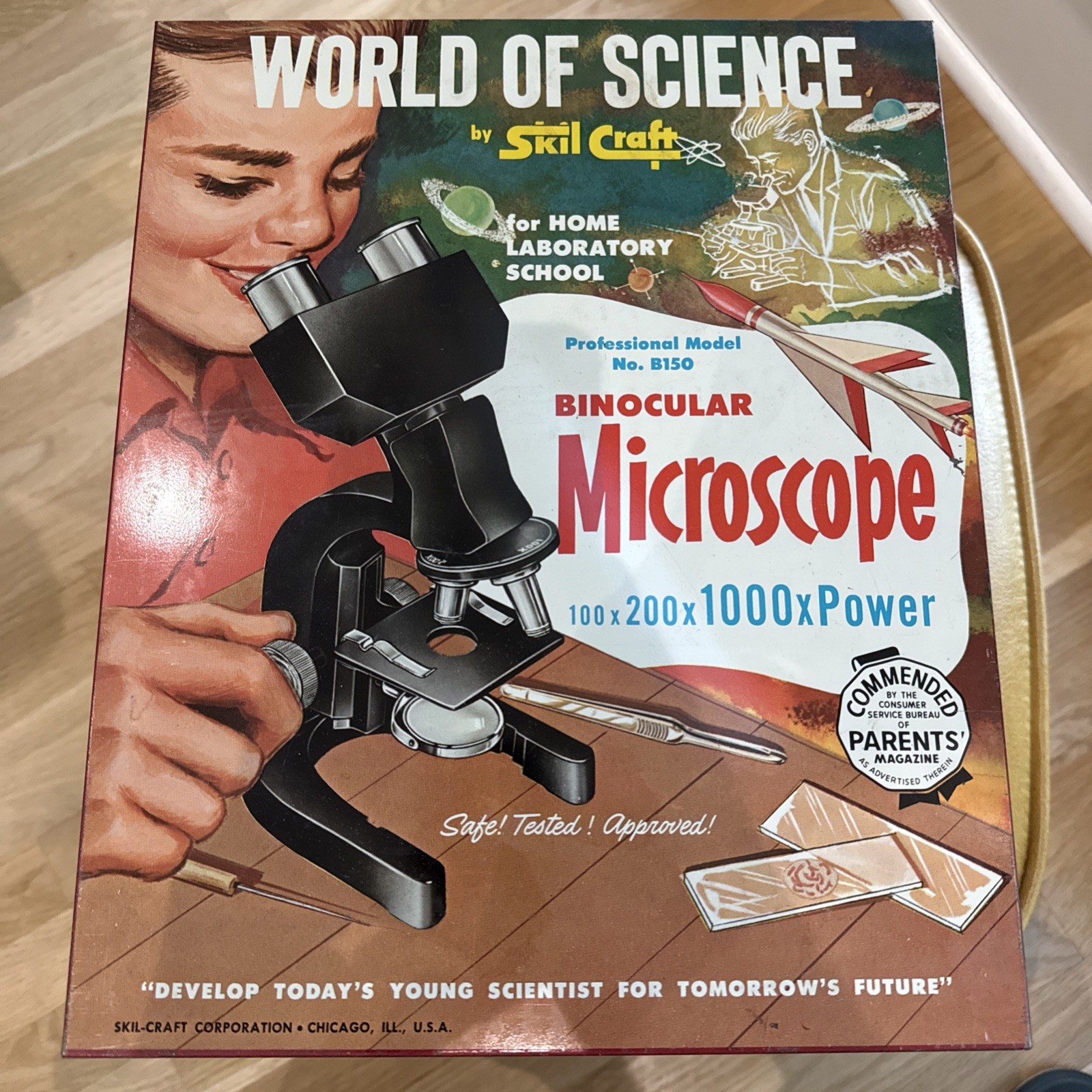 World Of Science Binocular Microscope By Skil Craft 1959  Read