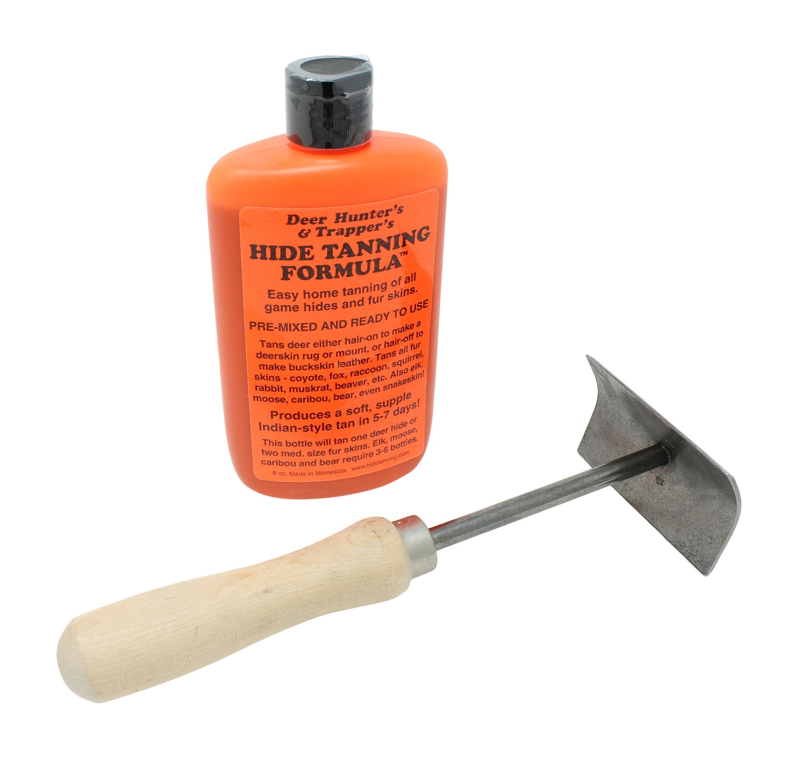 Animal Fur Cleaner Conditioner Tanning Solution with Fleshing Tool 1 Count