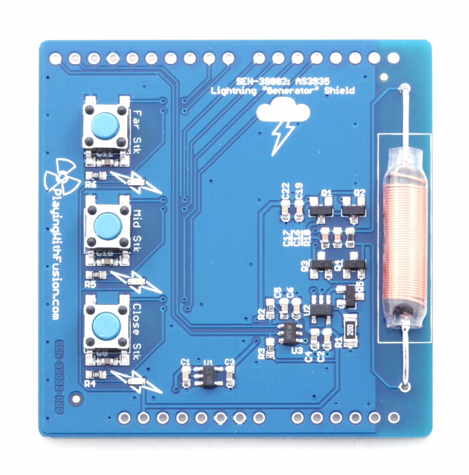 Lightning Emulator Shield for AS3935 Sensor, Arduino Shield, Dev Kit Options