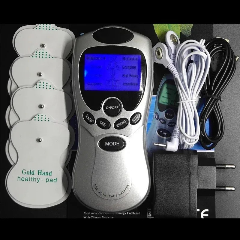4 Ways Electrode Pad Massage Machine Acupunture Digital Therapy Pulse Stimulator