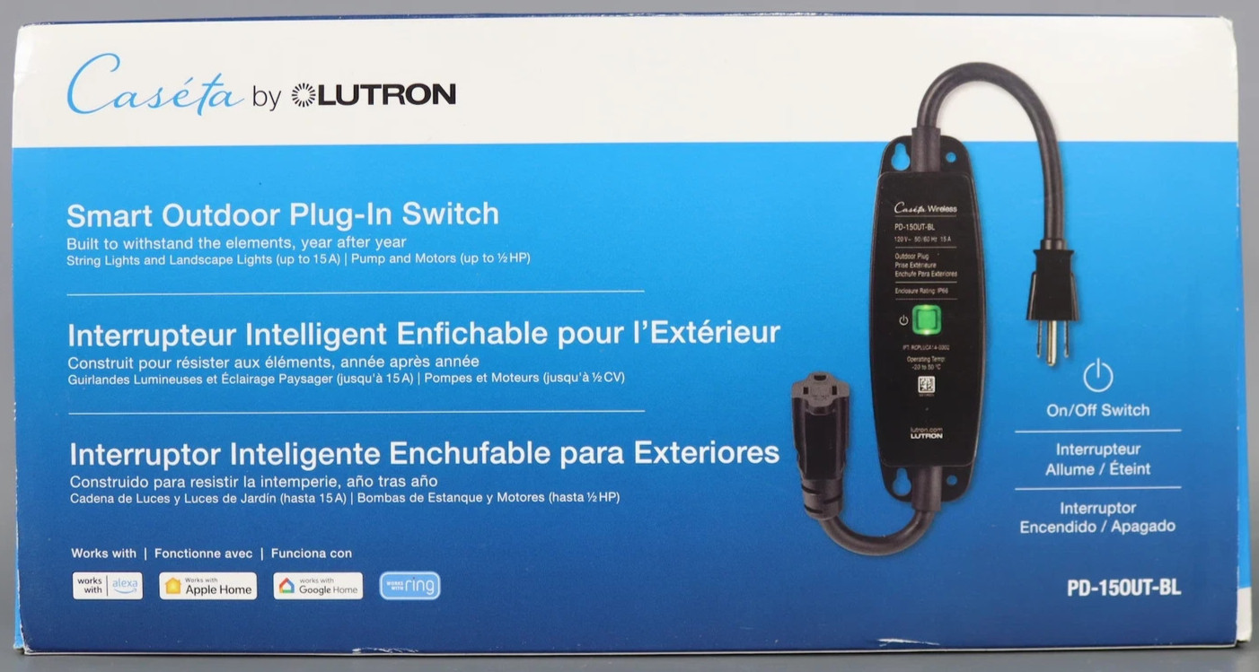 Lutron PD-15OUT-BL Caseta Outdoor Smart Plug SEALED NEW BOX SHIPS TODAY