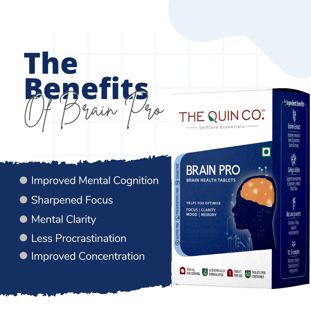 Brain Pro Herbal Nootropic Memory Focus Capsules 60 Count