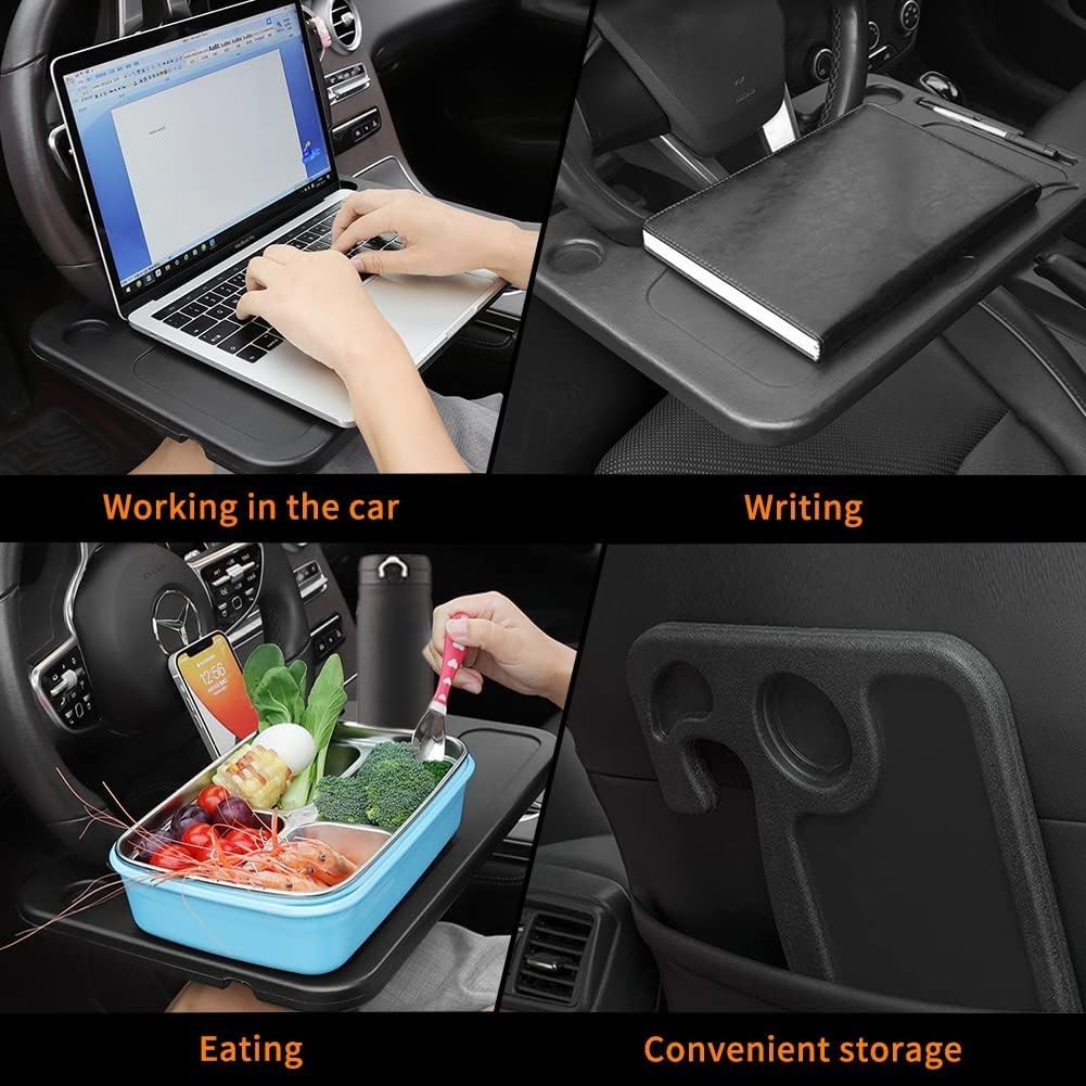 Car Food Table Steering Wheel Tray Black