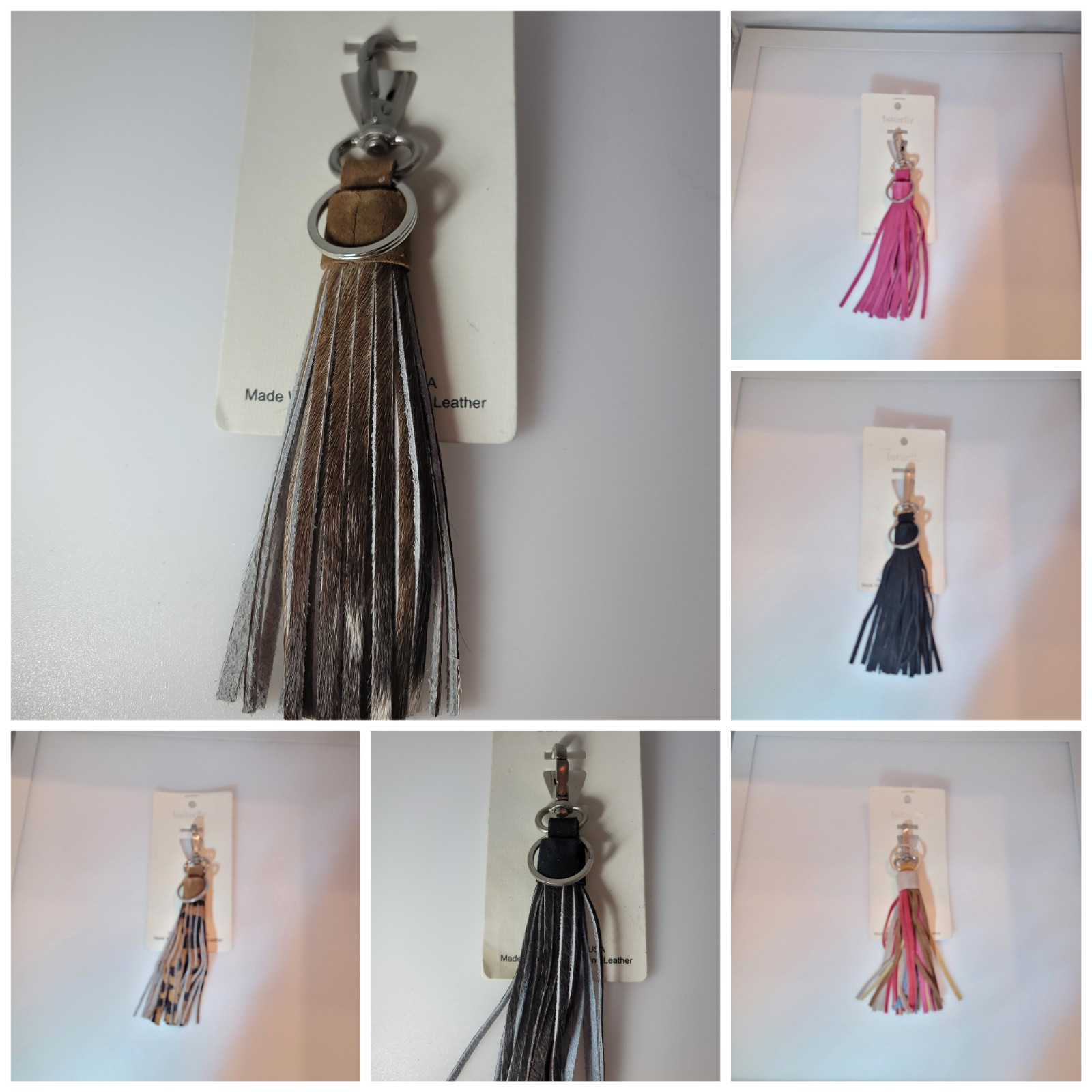 New Leather Tassel Keychain Pendant Purse Bag Key Ring Chain Handbag Accessories