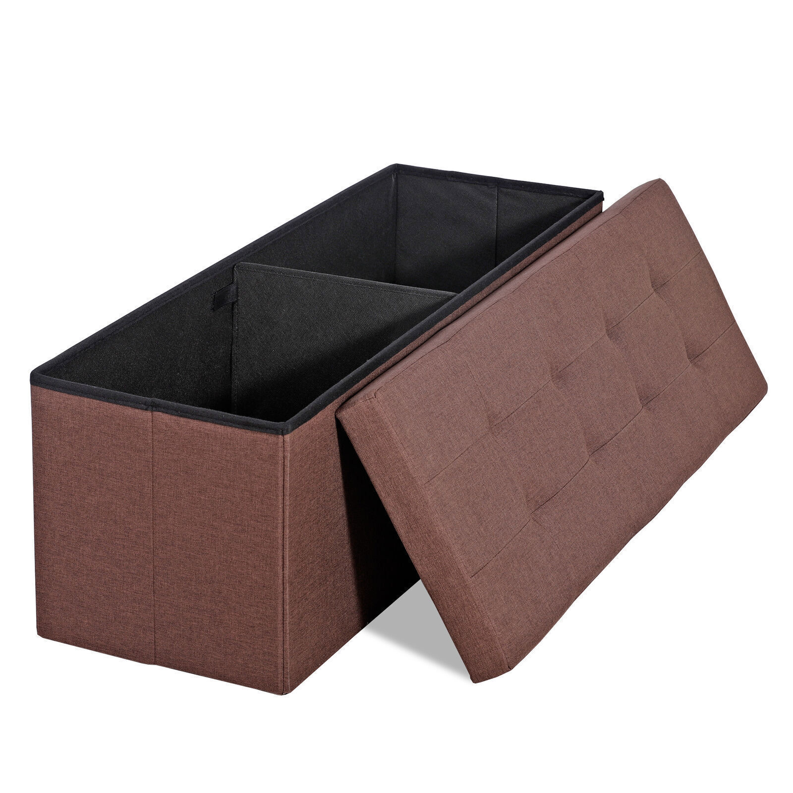 43" Folding Storage Ottoman Bench Storage Chest Soft Footrest Stool Spacious