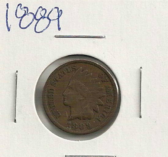 1889 Indian Cent : Very Fine