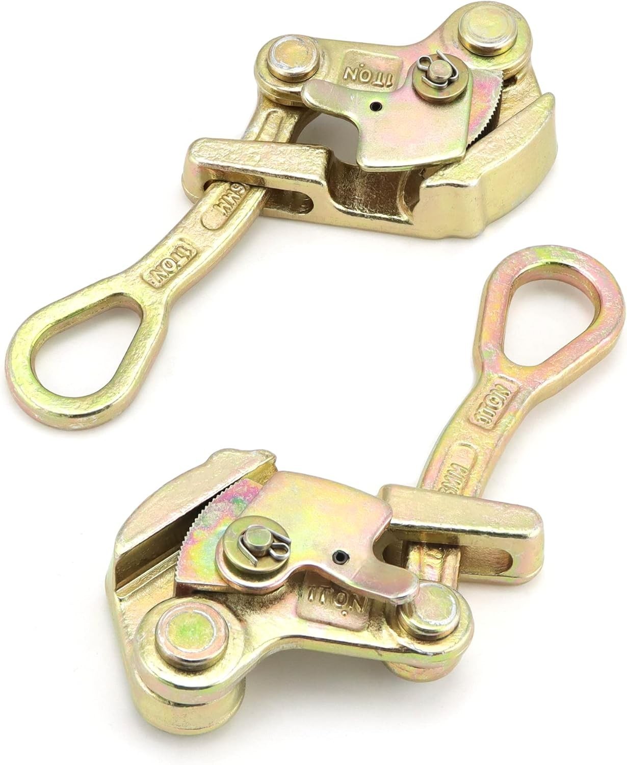 2 Pack 1 T Cable Grip Wire Grip Steel Rope Jaw Puller for Wire Rope, Pulling ...