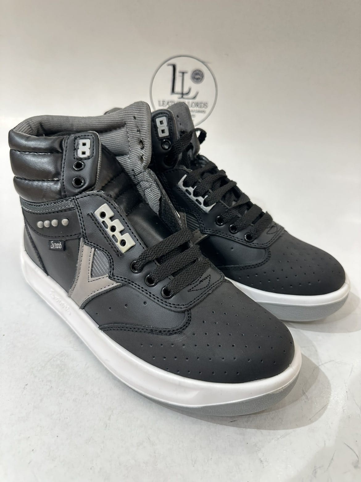 Servis Cheetah High Top Trainers Black & Grey Shoes Afghani Tali Style OG