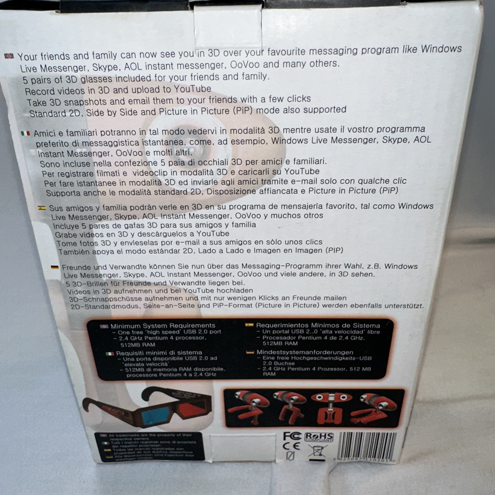 MINORU 3D Webcam Double Cameras NIB