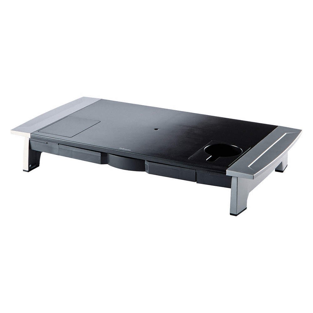 FELLOWES 8031001 Monitor Stand,6 1/2 in H,Black; Silver 22W826